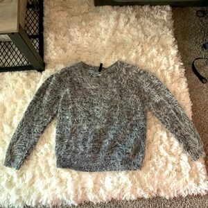 Divided Fuzzy Grey Sweater